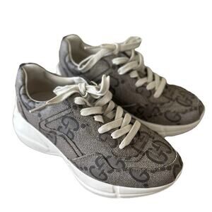 Gucci Shoes Womens Size EU 35.5 GG Canvas Chunky Made in Italy 620185 99WF0